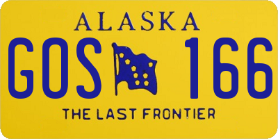 AK license plate GOS166