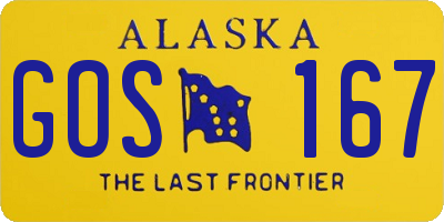 AK license plate GOS167
