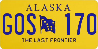 AK license plate GOS170