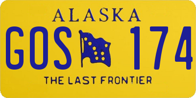 AK license plate GOS174