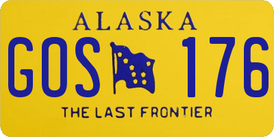 AK license plate GOS176