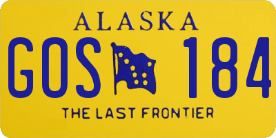AK license plate GOS184