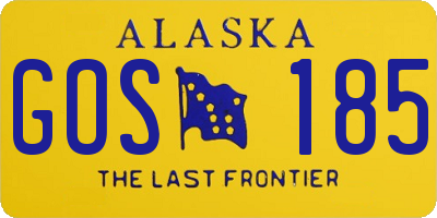 AK license plate GOS185