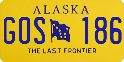 AK license plate GOS186