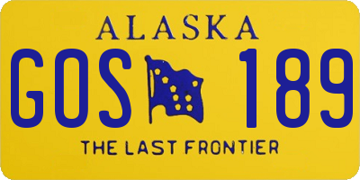 AK license plate GOS189