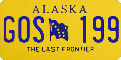AK license plate GOS199