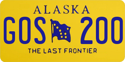 AK license plate GOS200