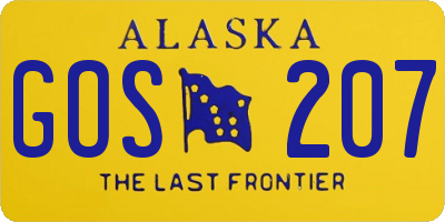 AK license plate GOS207