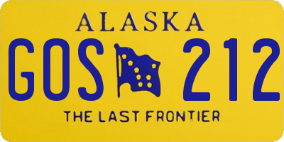 AK license plate GOS212