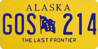 AK license plate GOS214