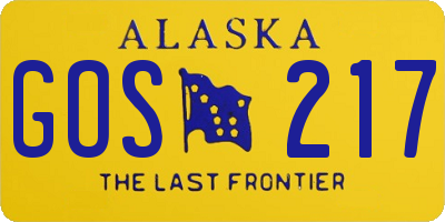 AK license plate GOS217