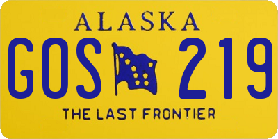 AK license plate GOS219