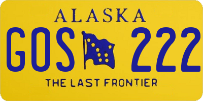 AK license plate GOS222