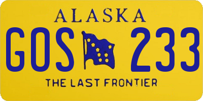AK license plate GOS233