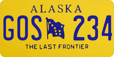 AK license plate GOS234