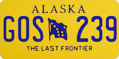 AK license plate GOS239