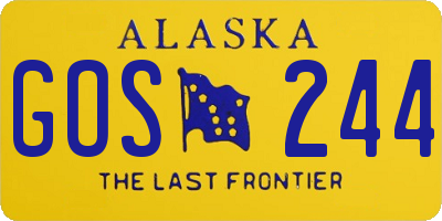 AK license plate GOS244