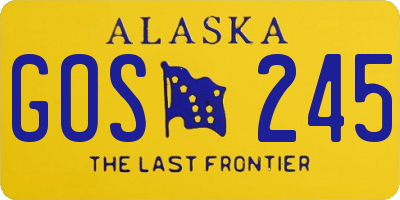 AK license plate GOS245