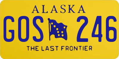 AK license plate GOS246