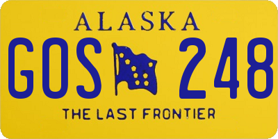 AK license plate GOS248