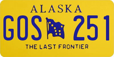 AK license plate GOS251