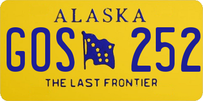 AK license plate GOS252
