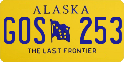 AK license plate GOS253