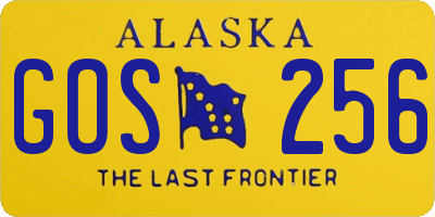 AK license plate GOS256