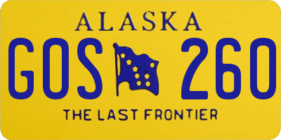 AK license plate GOS260