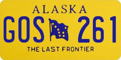 AK license plate GOS261