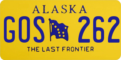 AK license plate GOS262