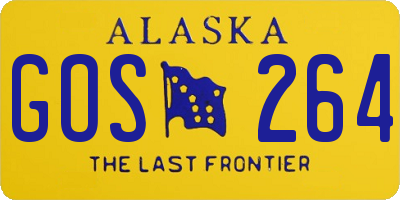 AK license plate GOS264
