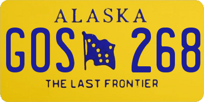 AK license plate GOS268