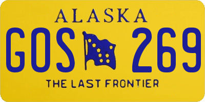 AK license plate GOS269