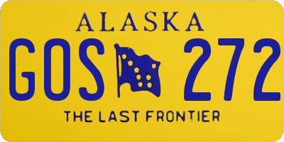 AK license plate GOS272