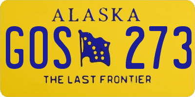 AK license plate GOS273