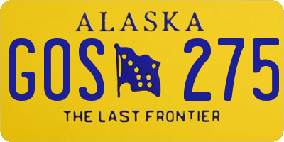 AK license plate GOS275