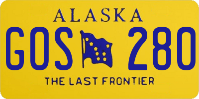 AK license plate GOS280