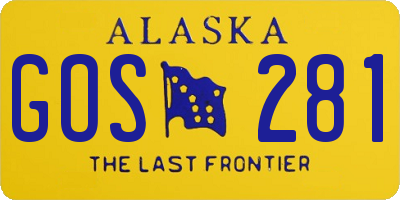 AK license plate GOS281