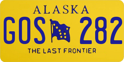 AK license plate GOS282