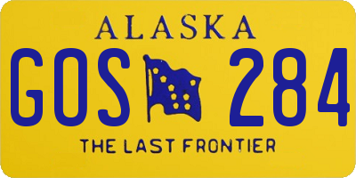 AK license plate GOS284