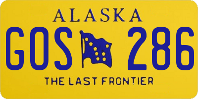 AK license plate GOS286