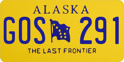 AK license plate GOS291