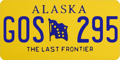 AK license plate GOS295