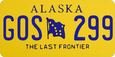 AK license plate GOS299