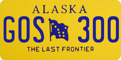 AK license plate GOS300
