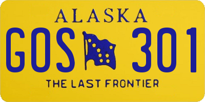AK license plate GOS301