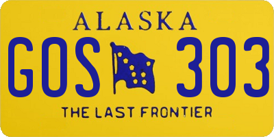 AK license plate GOS303