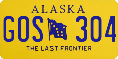 AK license plate GOS304