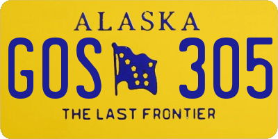 AK license plate GOS305